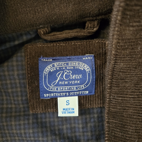 J. Crew Men's Dark Brown Corduroy Harrington/Bomber Jacket - Small - Picture 2 of 4